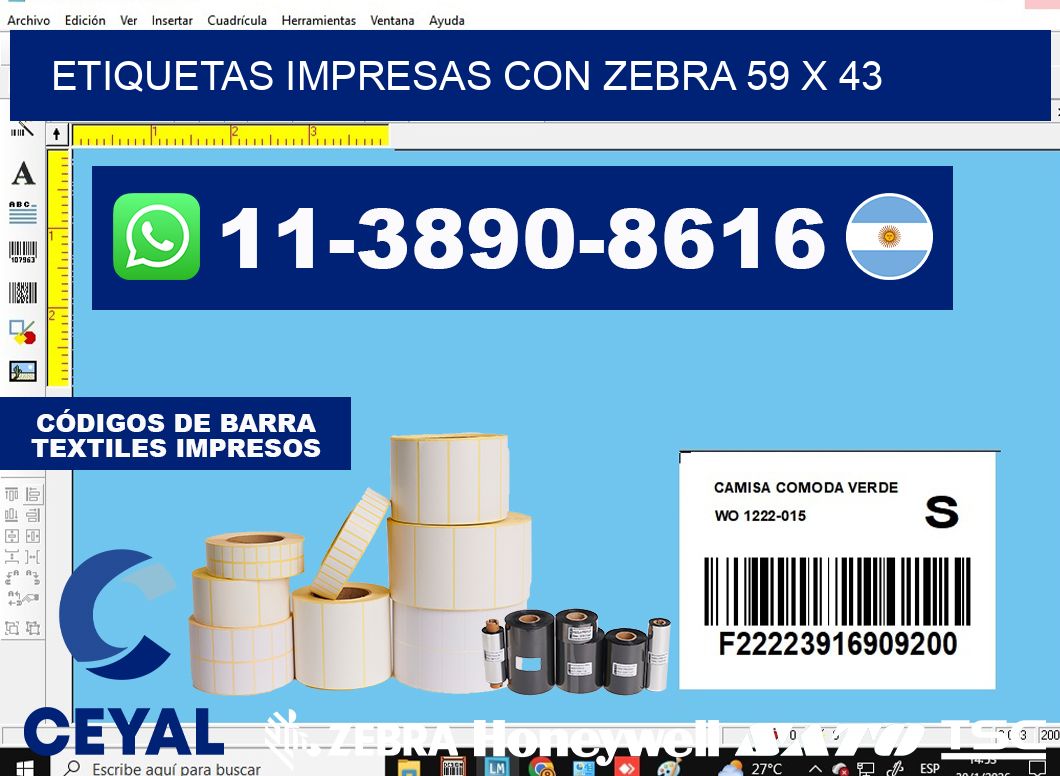 etiquetas impresas con zebra 59 x 43