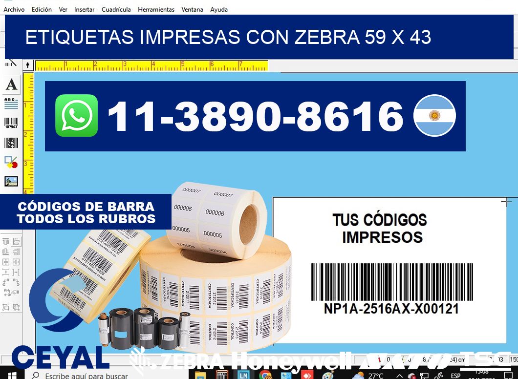 etiquetas impresas con zebra 59 x 43