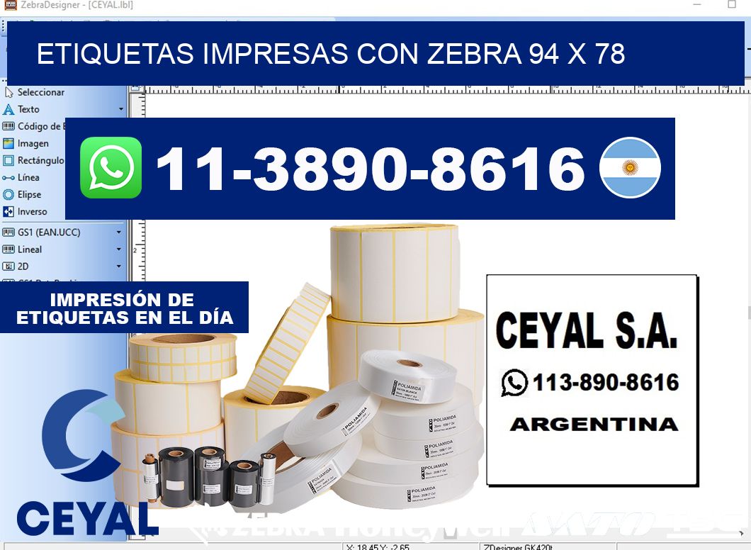 etiquetas impresas con zebra 94 x 78