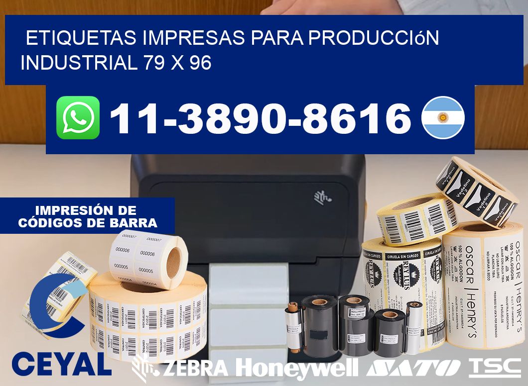 etiquetas impresas para producción industrial 79 x 96