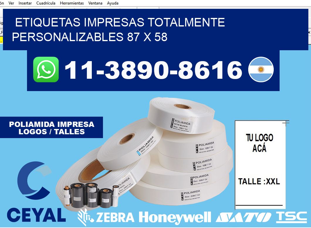 etiquetas impresas totalmente personalizables 87 x 58