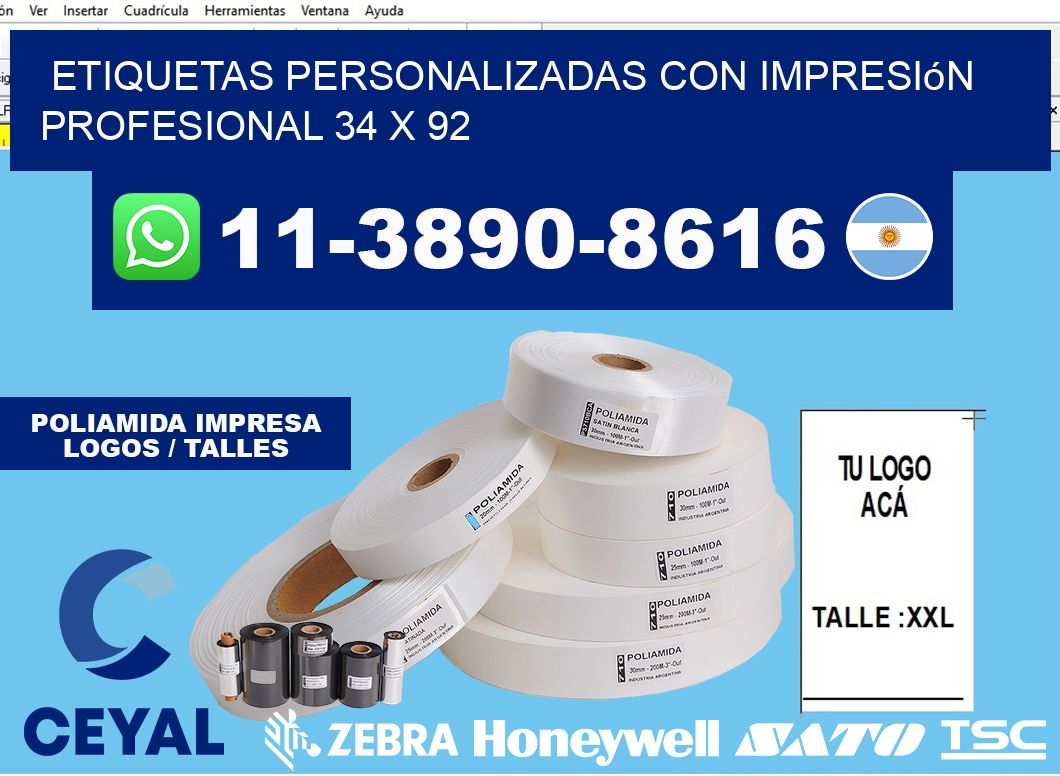 etiquetas personalizadas con impresión profesional 34 x 92