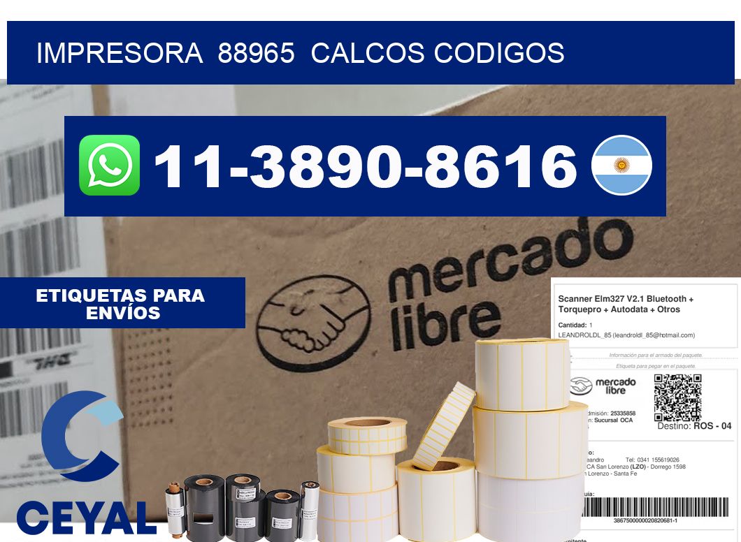 impresora 88965 calcos codigos