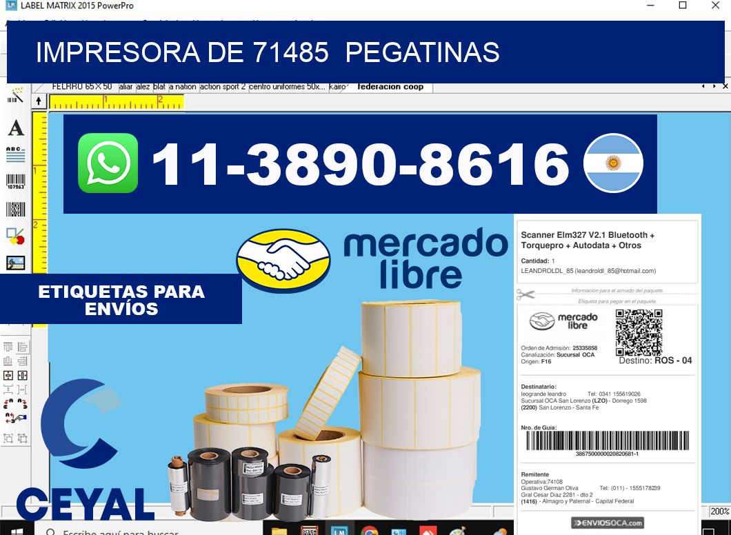 impresora de 71485 pegatinas