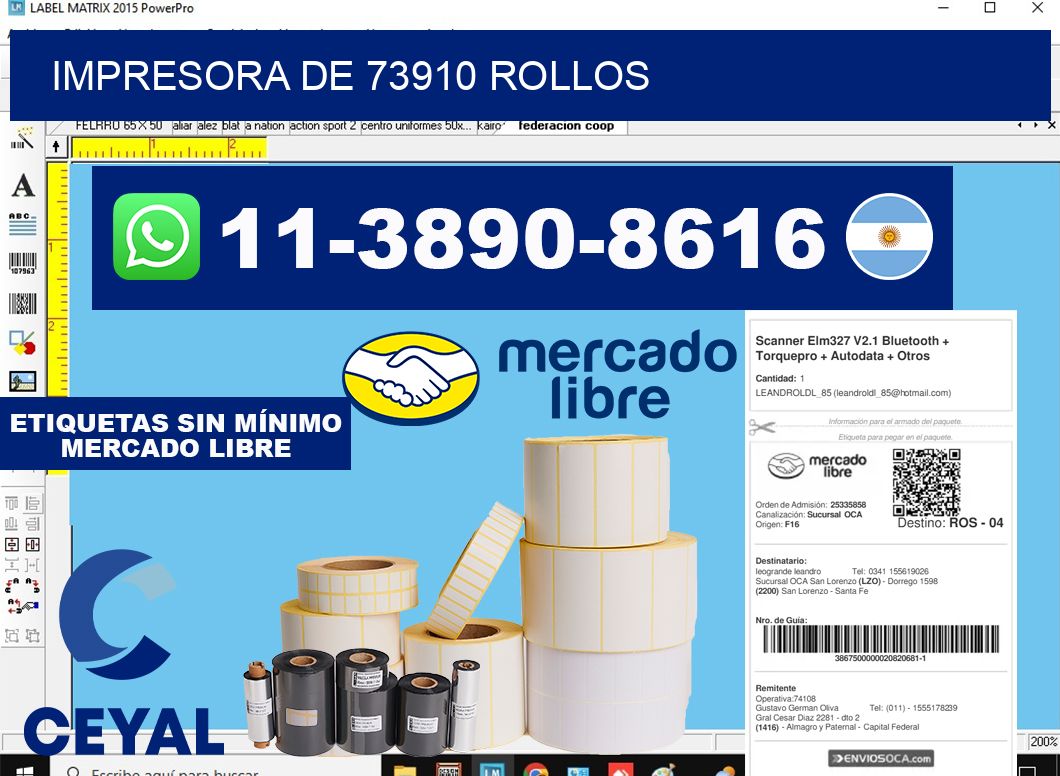 impresora de 73910 rollos