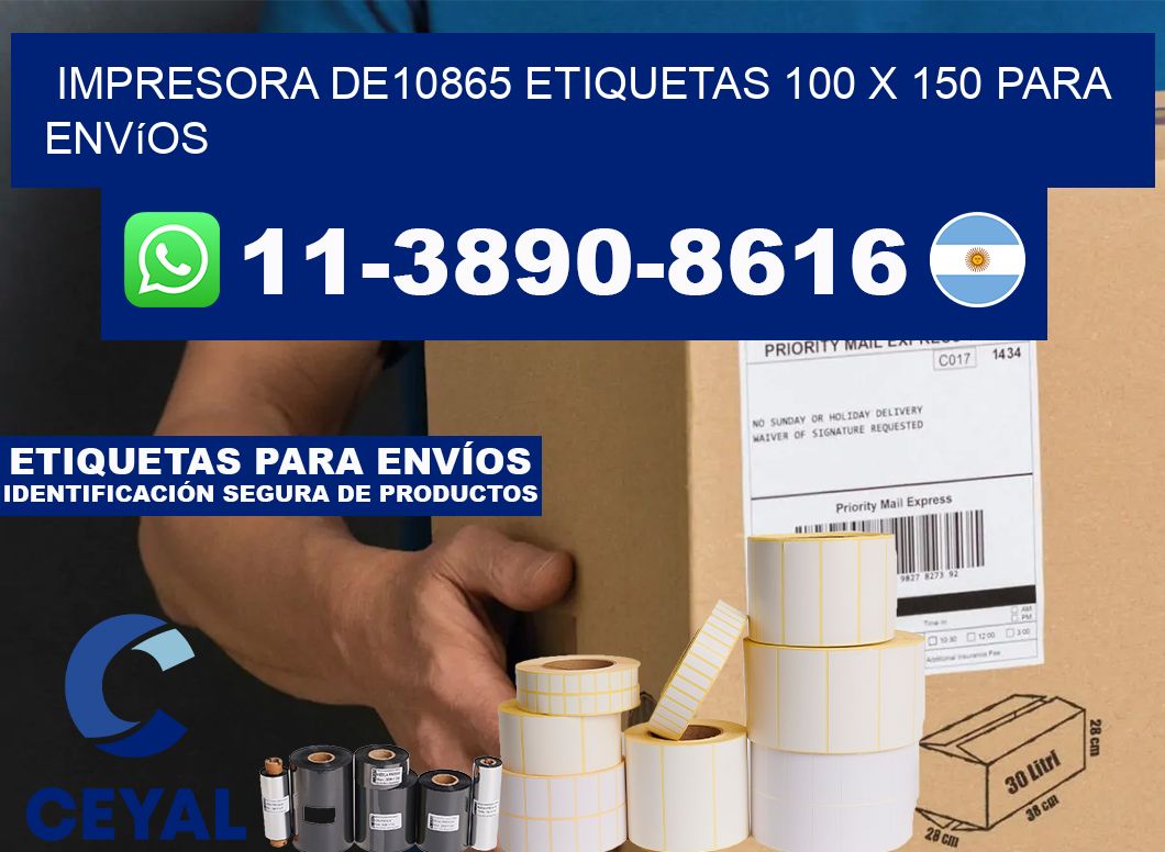 impresora de10865 etiquetas 100 x 150 para envíos