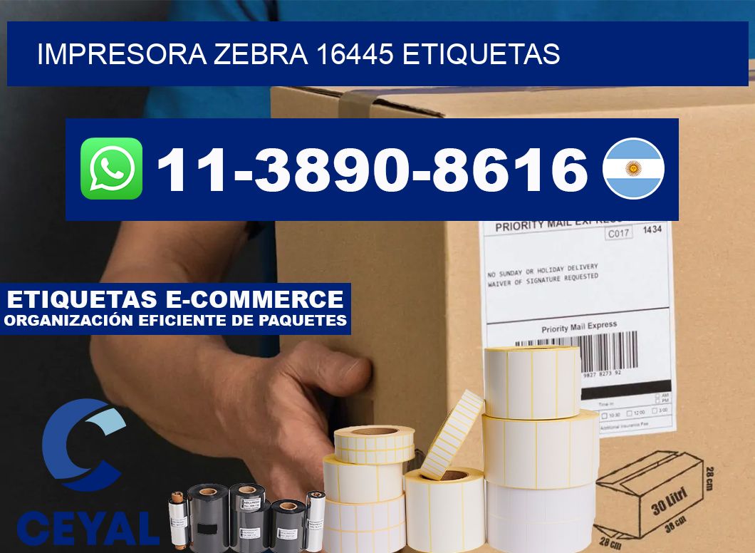 impresora zebra 16445 etiquetas