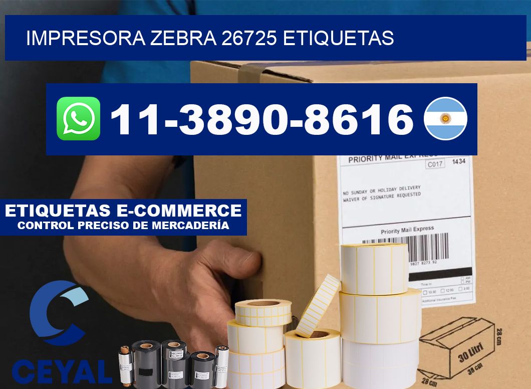 impresora zebra 26725 etiquetas