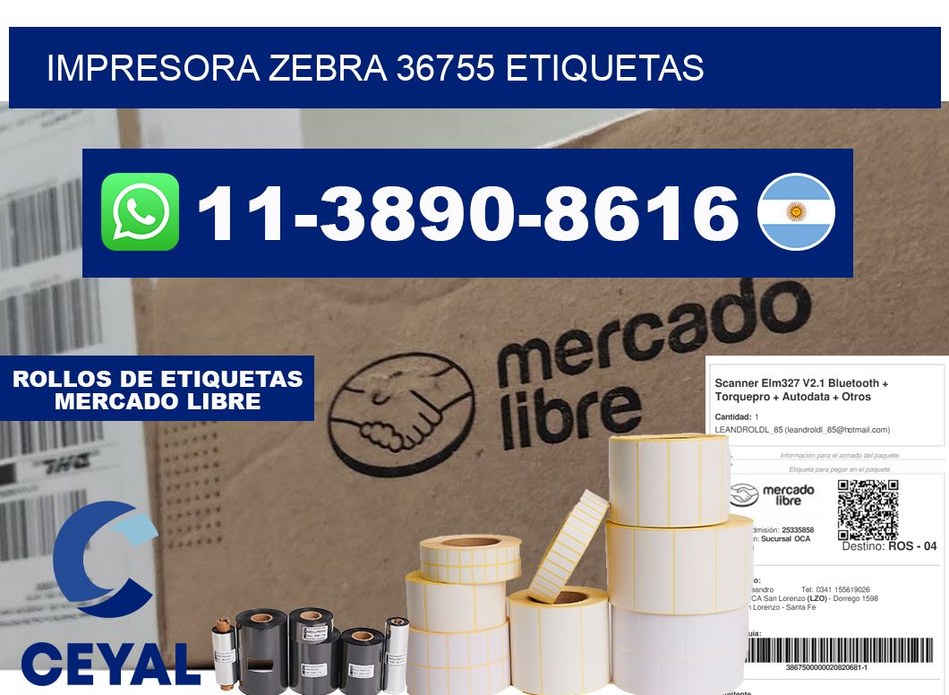 impresora zebra 36755 etiquetas