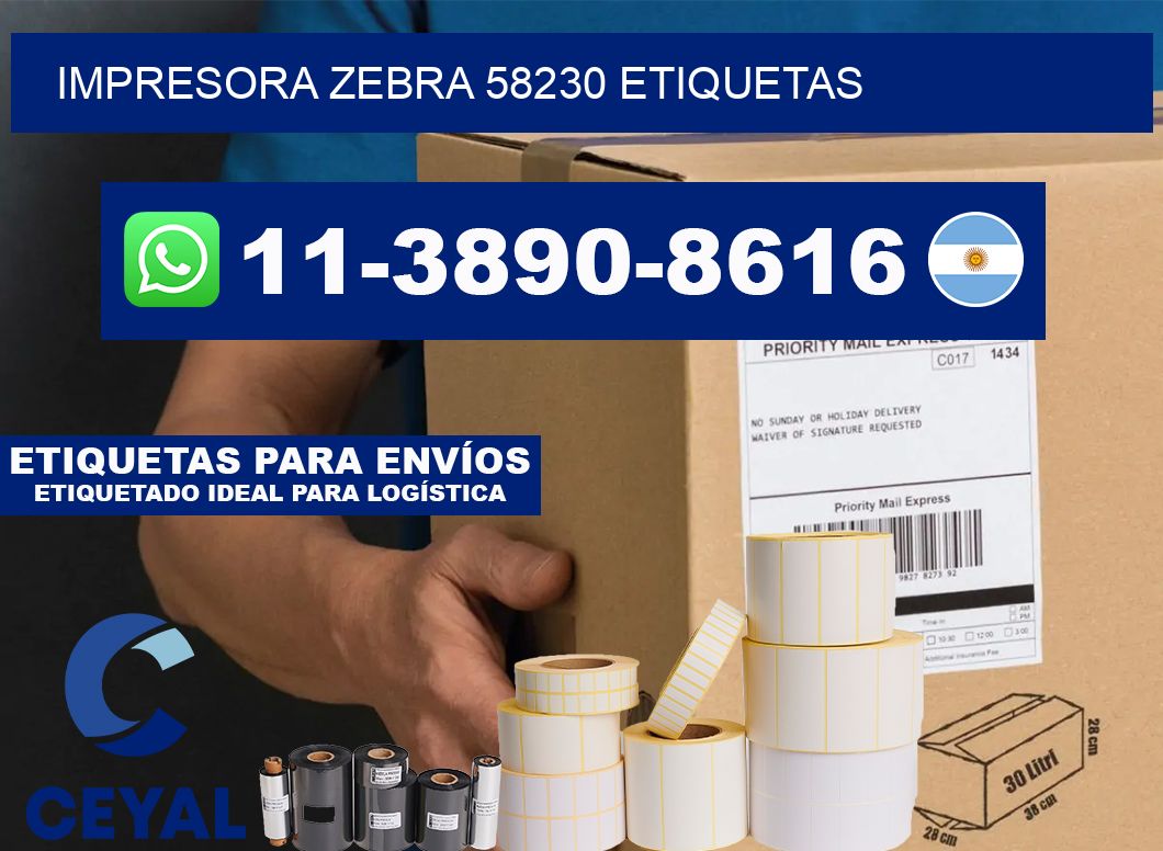 impresora zebra 58230 etiquetas