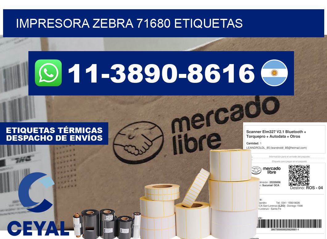 impresora zebra 71680 etiquetas