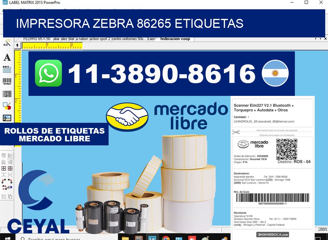 impresora zebra 86265 etiquetas