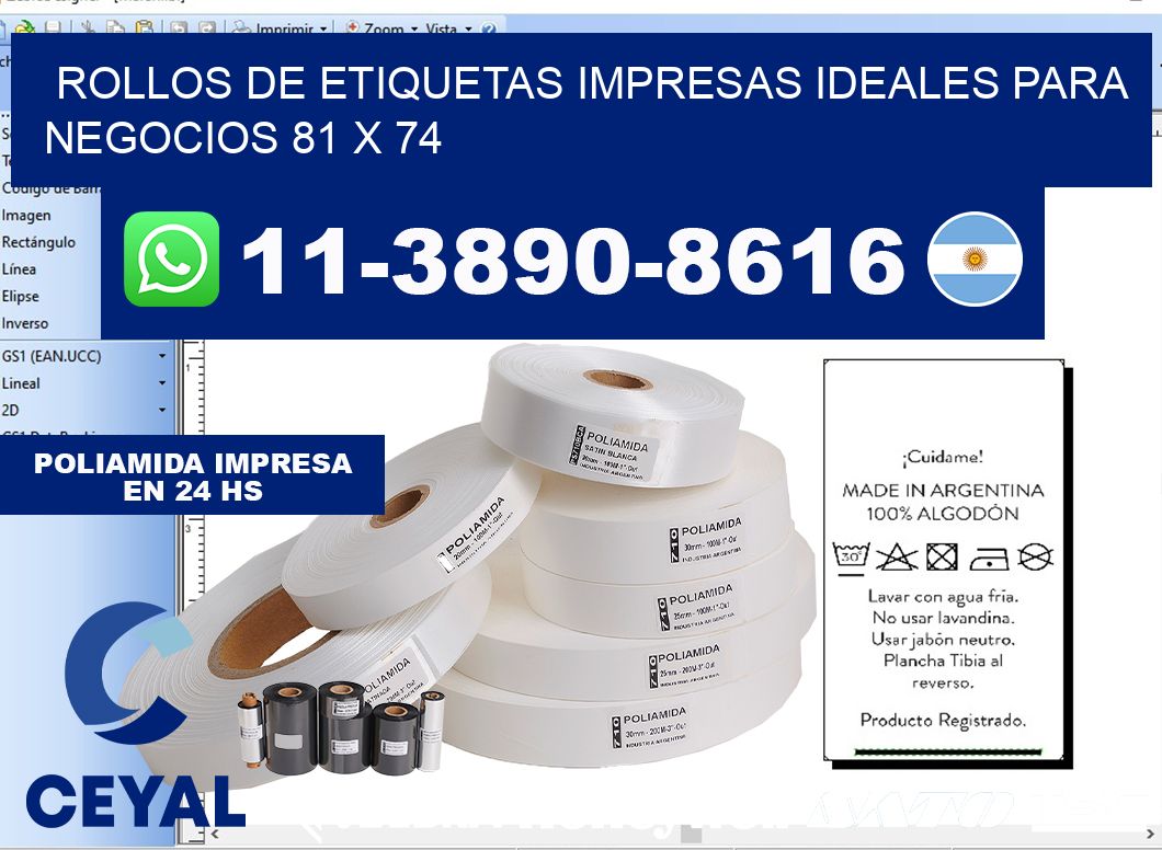 rollos de etiquetas impresas ideales para negocios 81 x 74