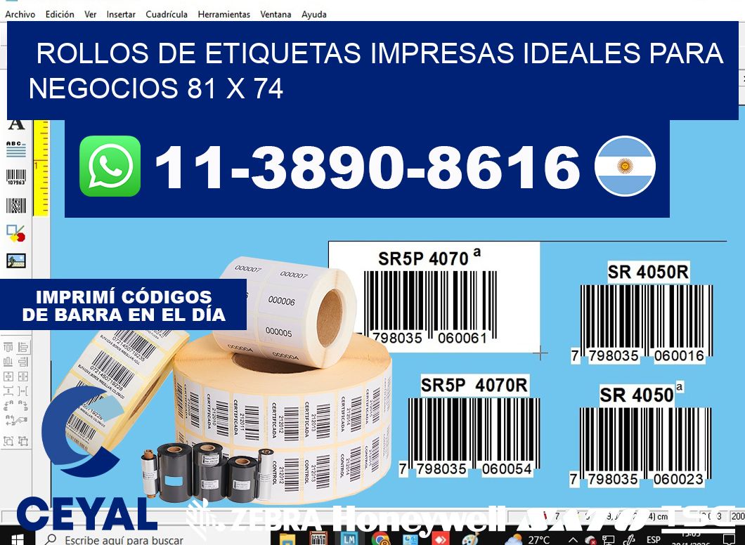 rollos de etiquetas impresas ideales para negocios 81 x 74