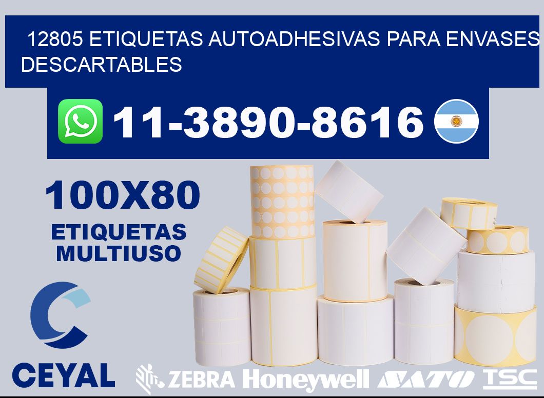 12805 etiquetas autoadhesivas para envases descartables