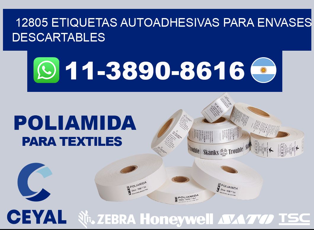 12805 etiquetas autoadhesivas para envases descartables