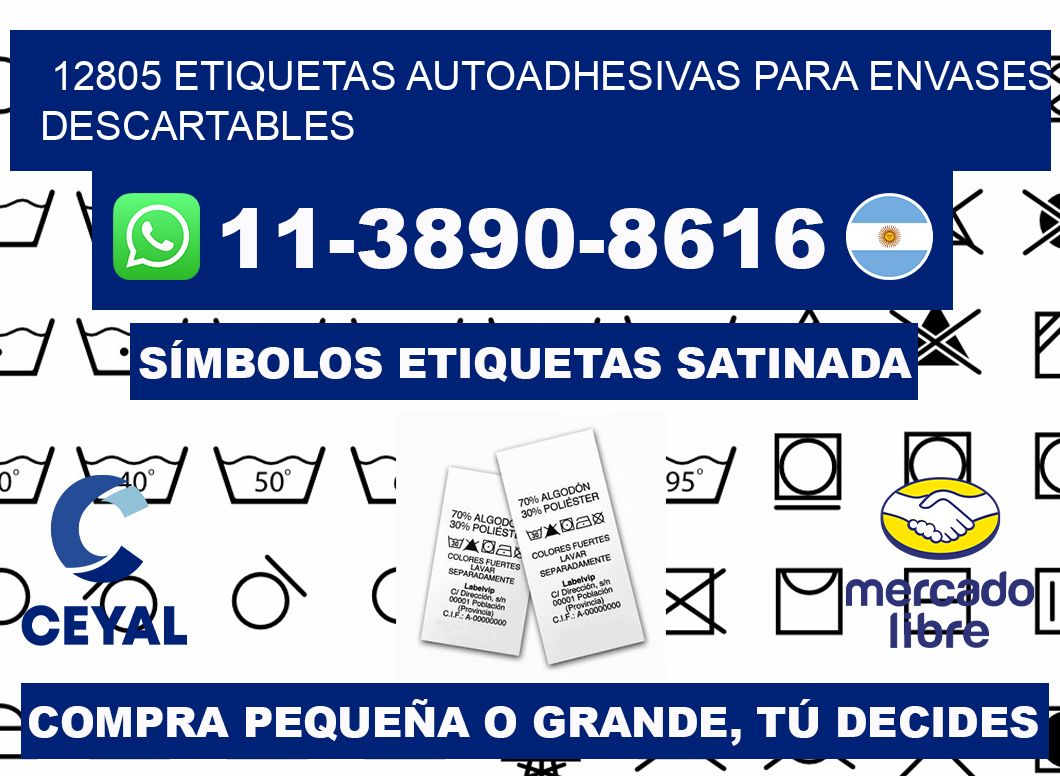 12805 etiquetas autoadhesivas para envases descartables
