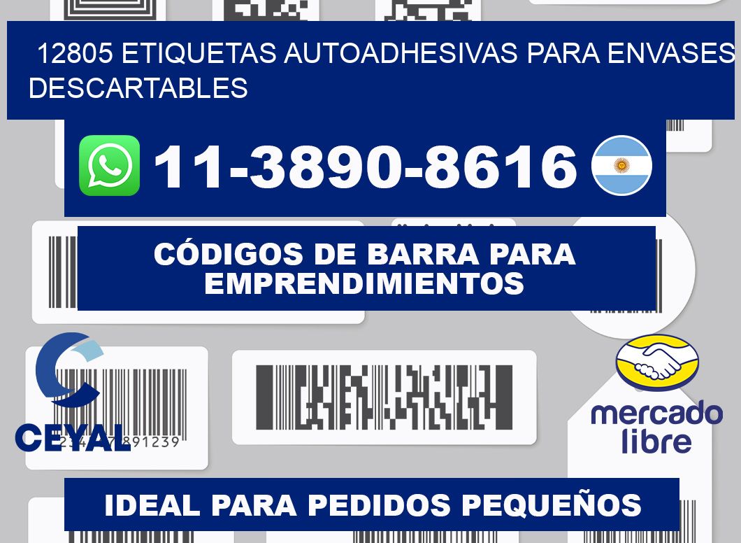 12805 etiquetas autoadhesivas para envases descartables