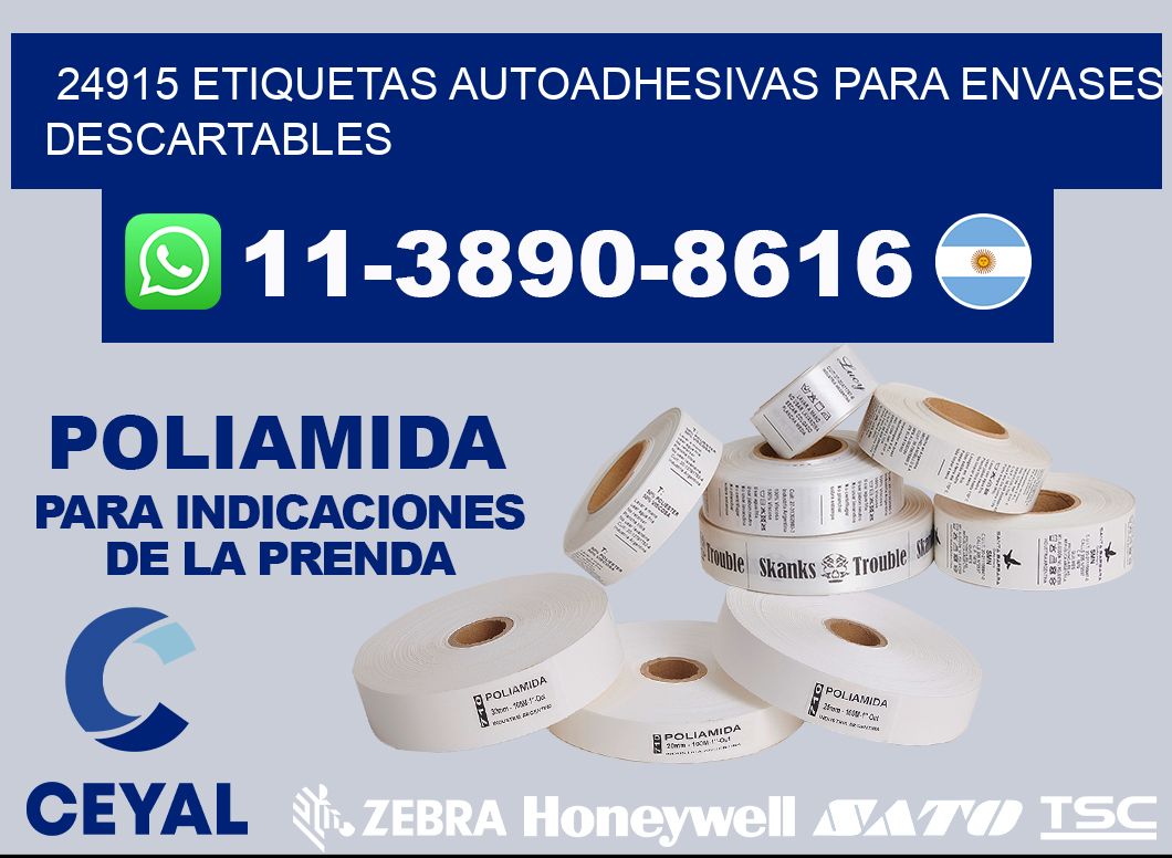 24915 etiquetas autoadhesivas para envases descartables