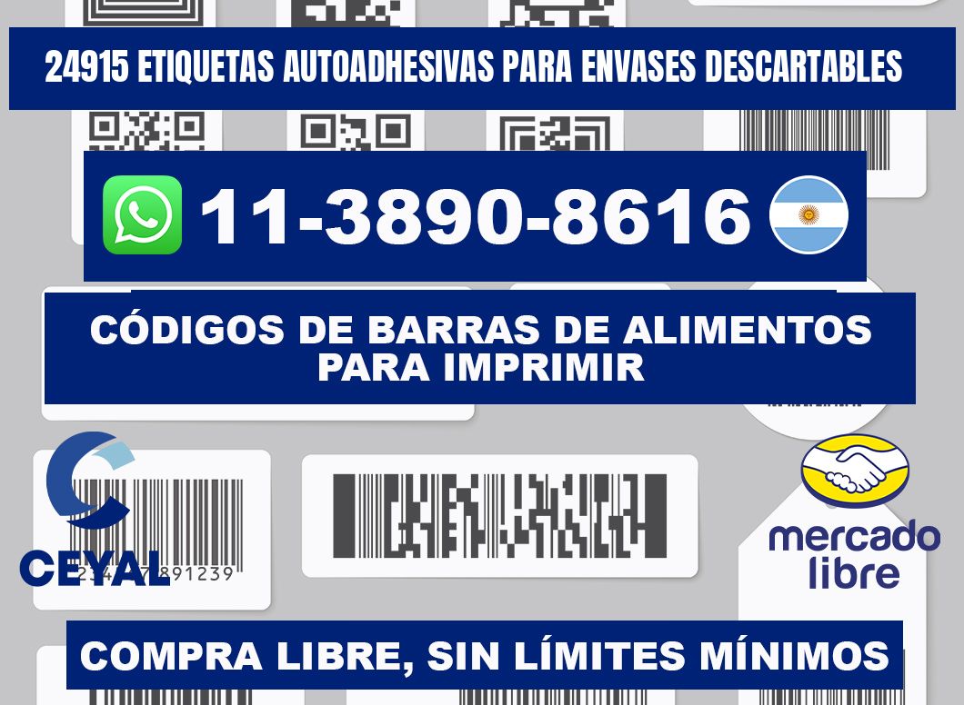24915 etiquetas autoadhesivas para envases descartables