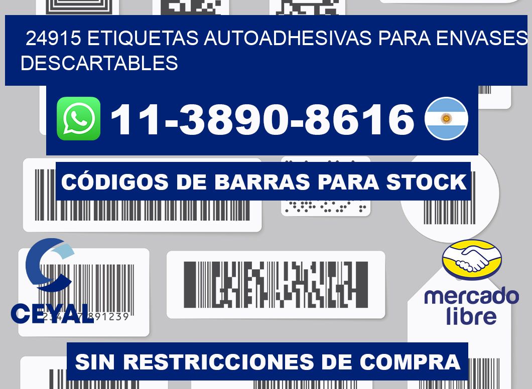 24915 etiquetas autoadhesivas para envases descartables