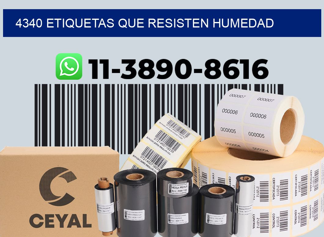4340 etiquetas que resisten humedad