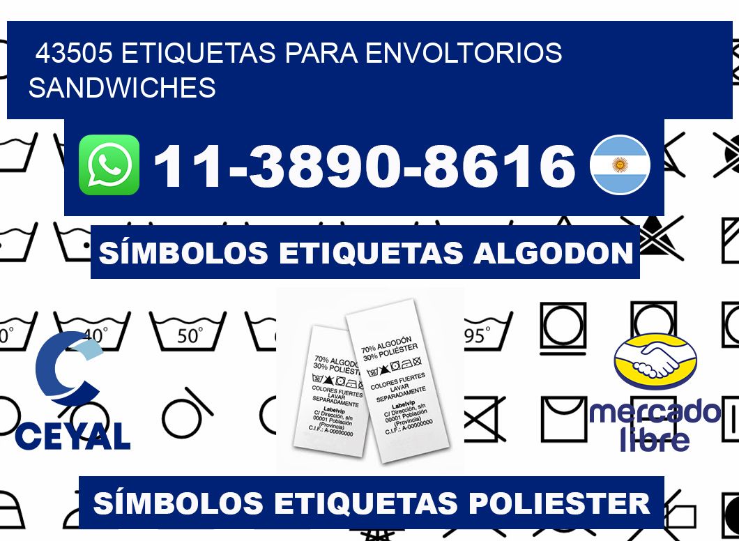 43505 etiquetas para envoltorios sandwiches