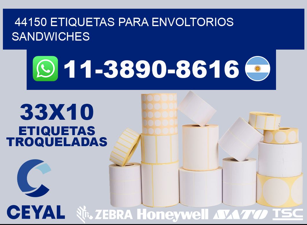 44150 etiquetas para envoltorios sandwiches