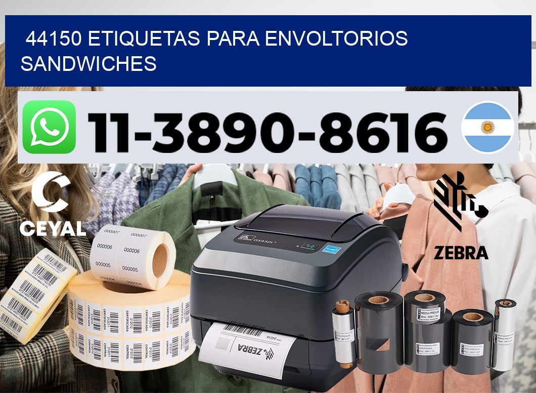44150 etiquetas para envoltorios sandwiches