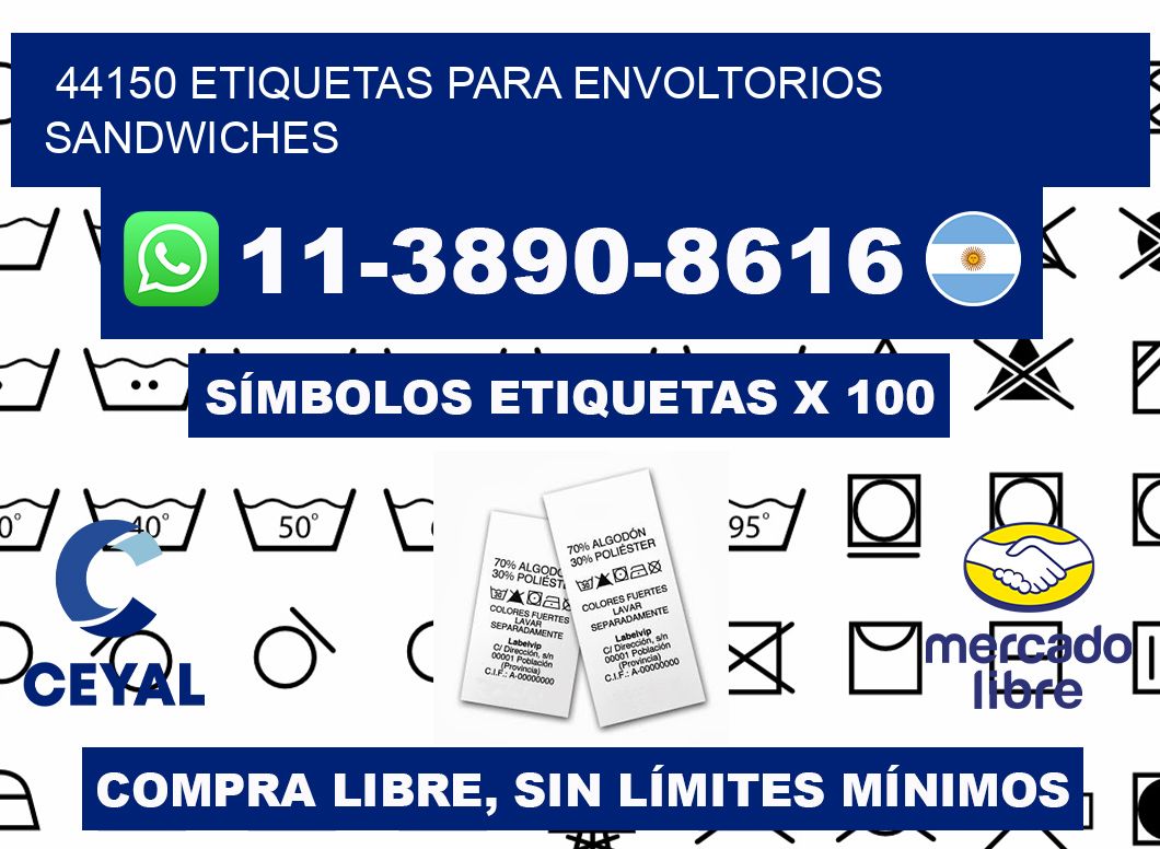 44150 etiquetas para envoltorios sandwiches