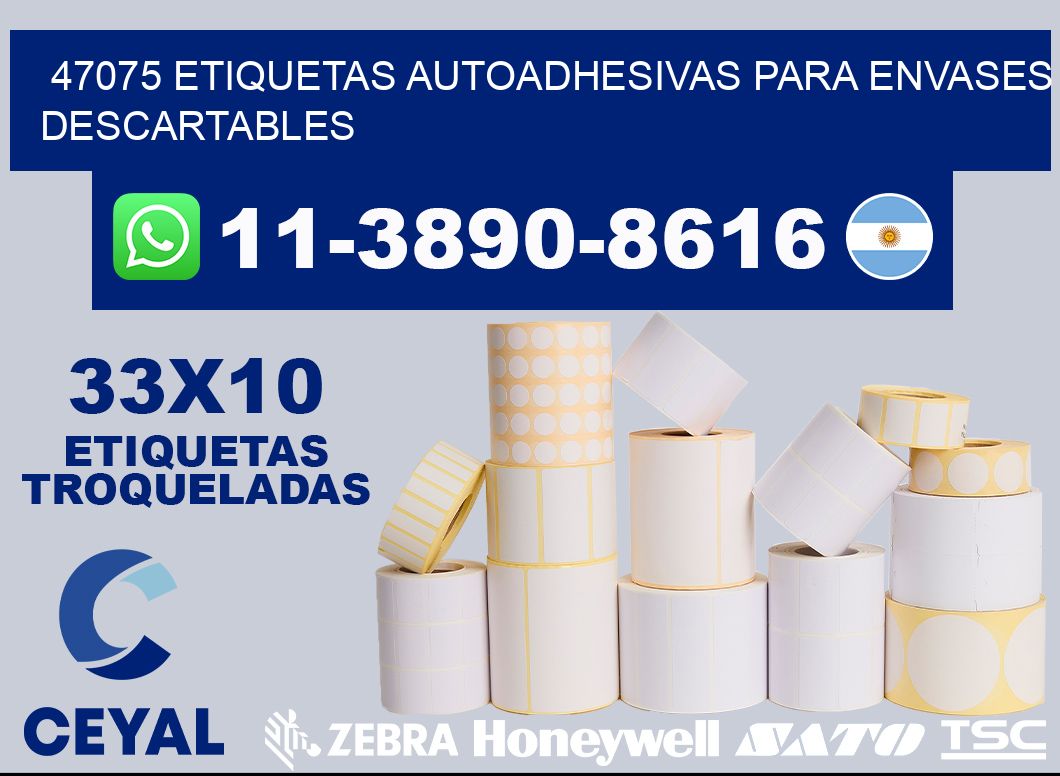 47075 etiquetas autoadhesivas para envases descartables