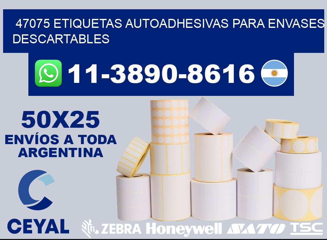 47075 etiquetas autoadhesivas para envases descartables