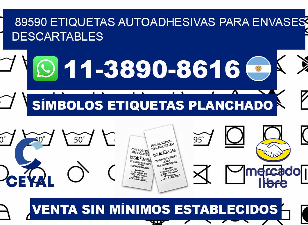 89590 etiquetas autoadhesivas para envases descartables