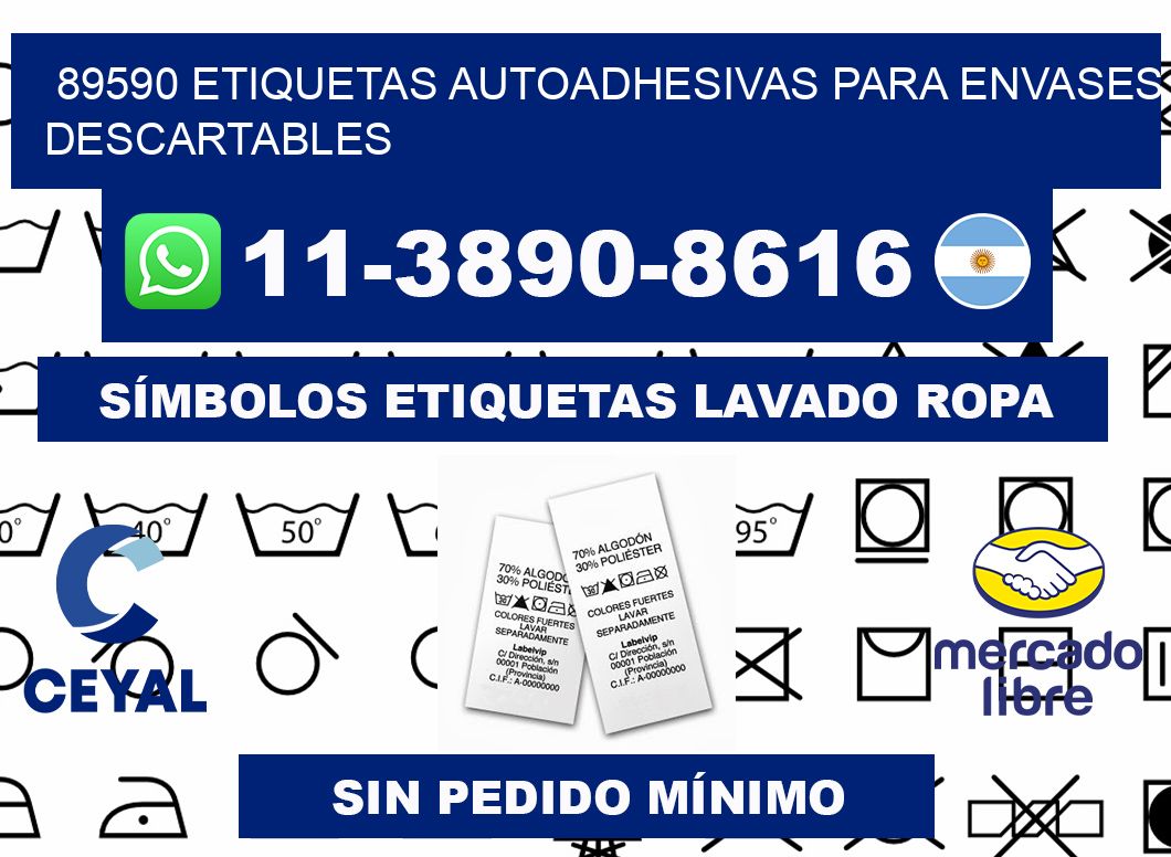 89590 etiquetas autoadhesivas para envases descartables