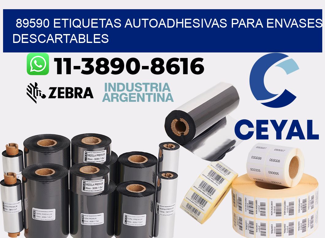 89590 etiquetas autoadhesivas para envases descartables