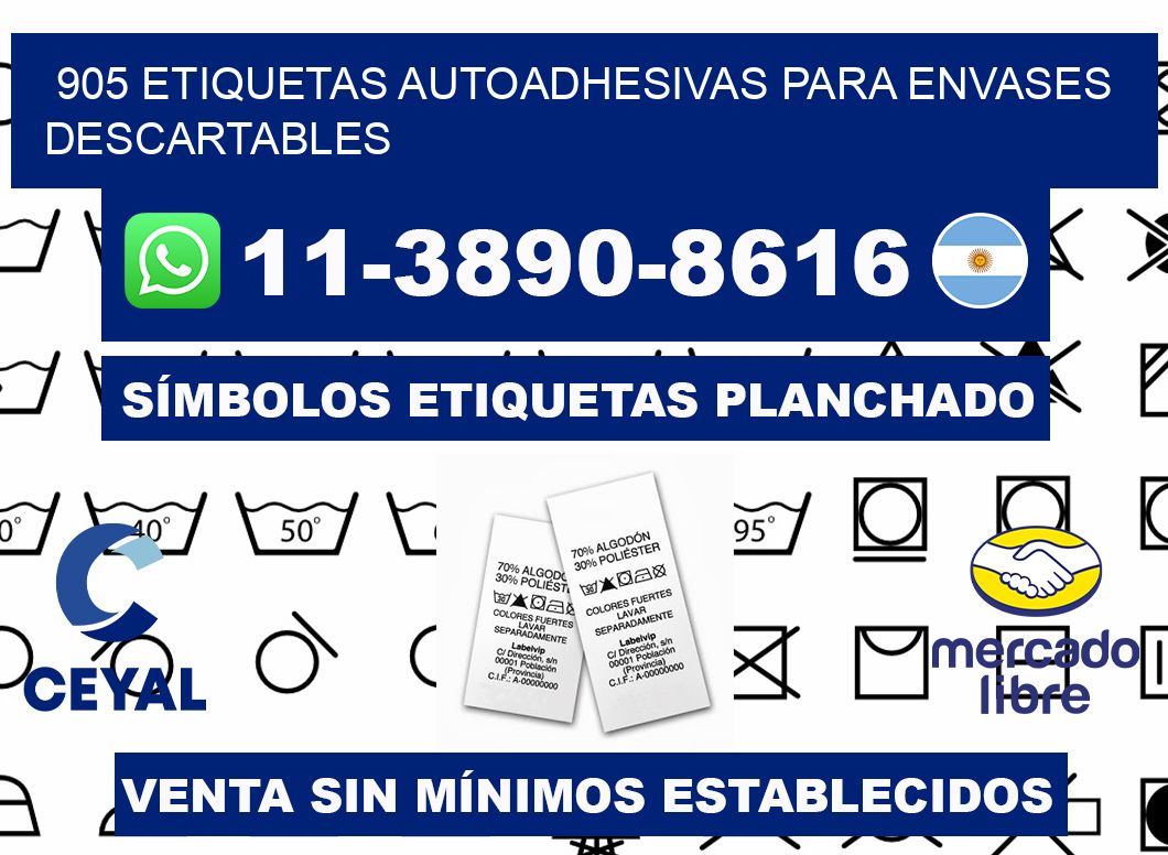 905 etiquetas autoadhesivas para envases descartables