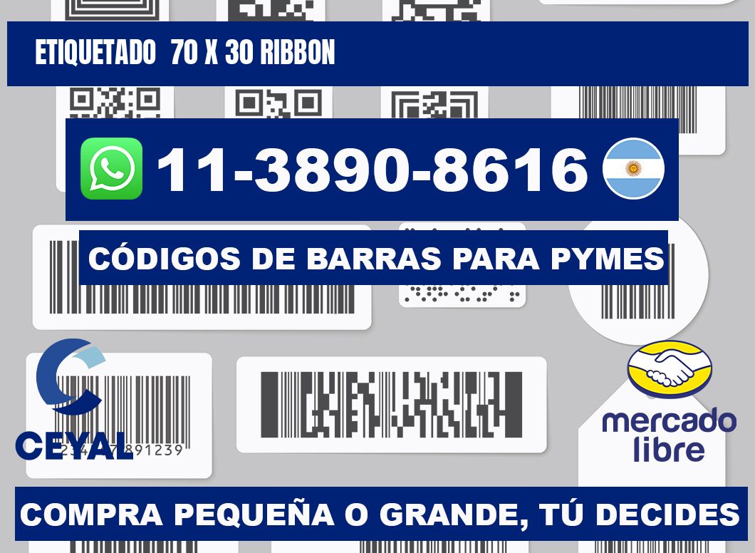 Etiquetado 70 x 30 ribbon