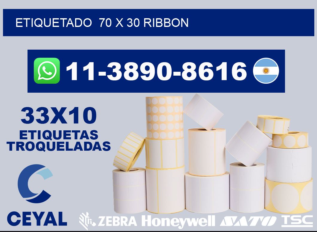 Etiquetado 70 x 30 ribbon