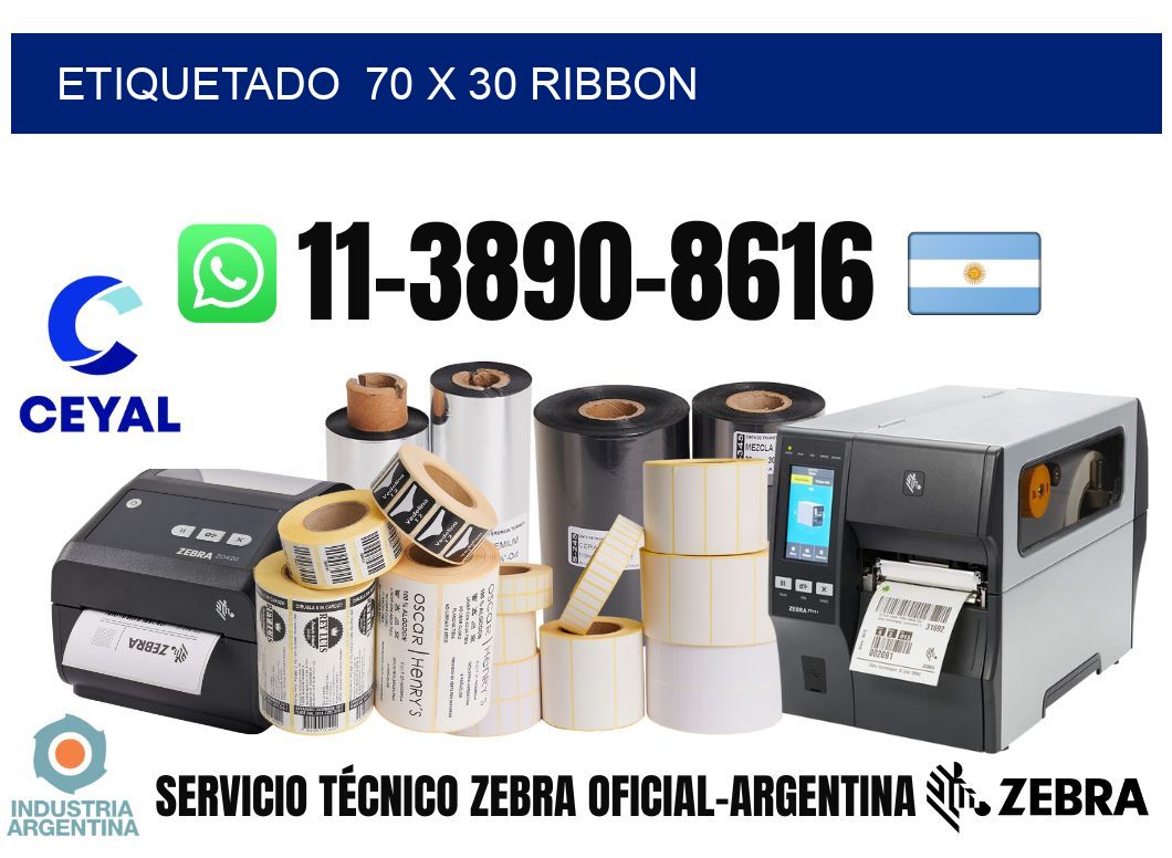 Etiquetado 70 x 30 ribbon