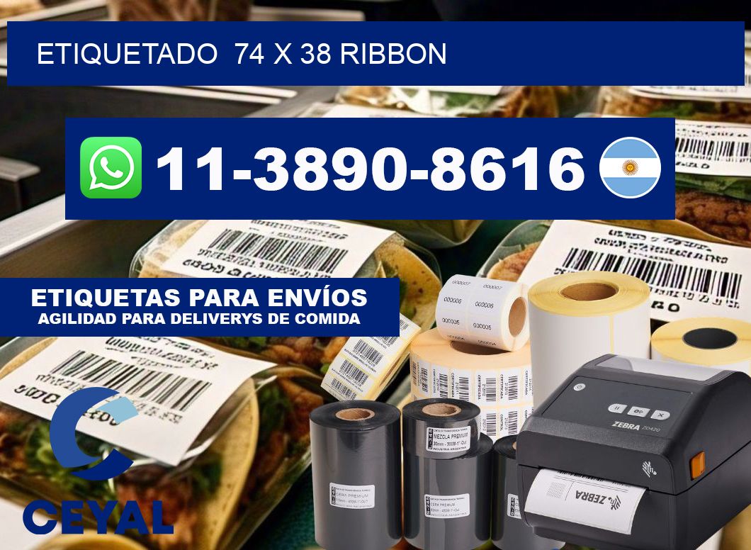 Etiquetado 74 x 38 ribbon