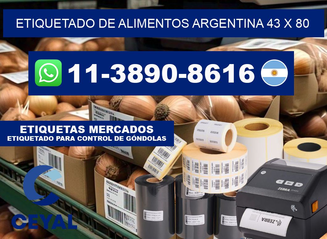 Etiquetado de alimentos Argentina 43 x 80