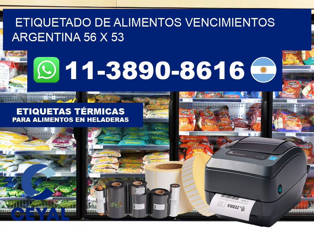 Etiquetado de alimentos vencimientos Argentina 56 x 53