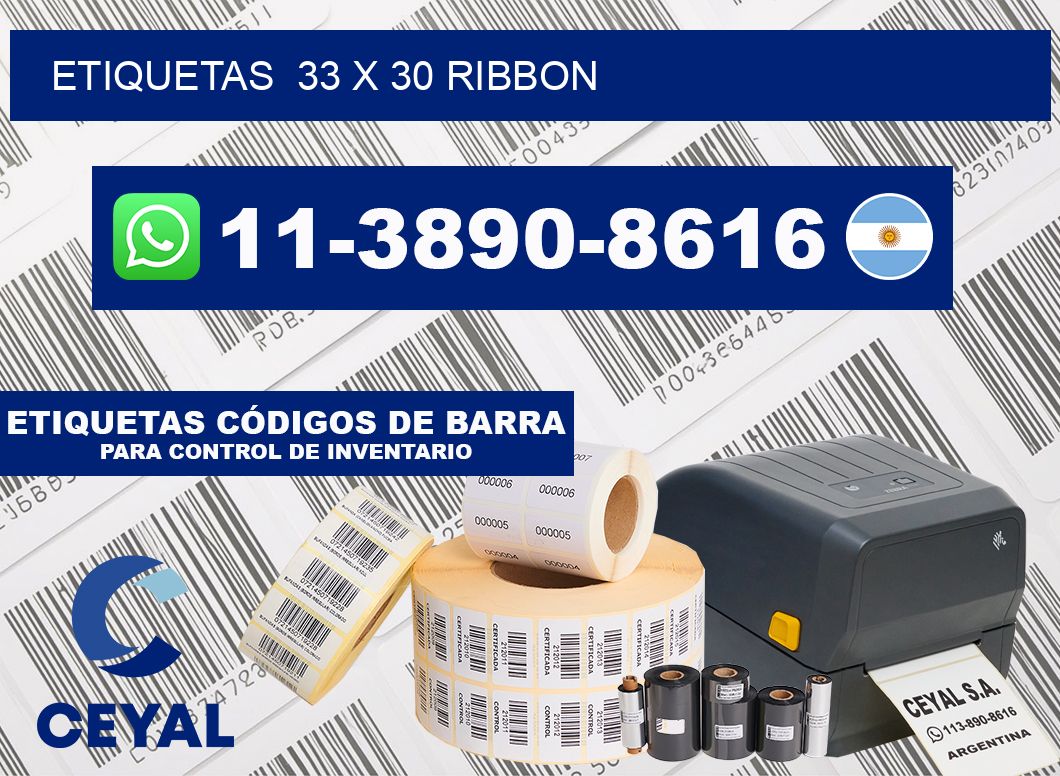 Etiquetas  33 x 30 ribbon