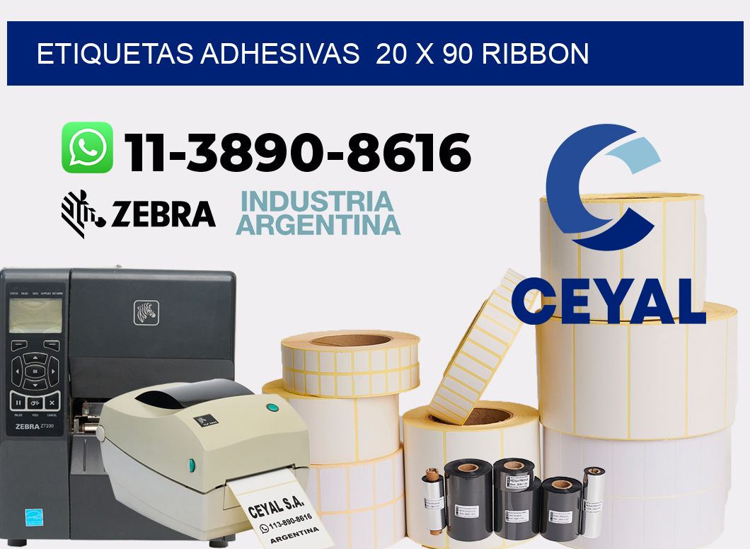 Etiquetas adhesivas 20 x 90 ribbon
