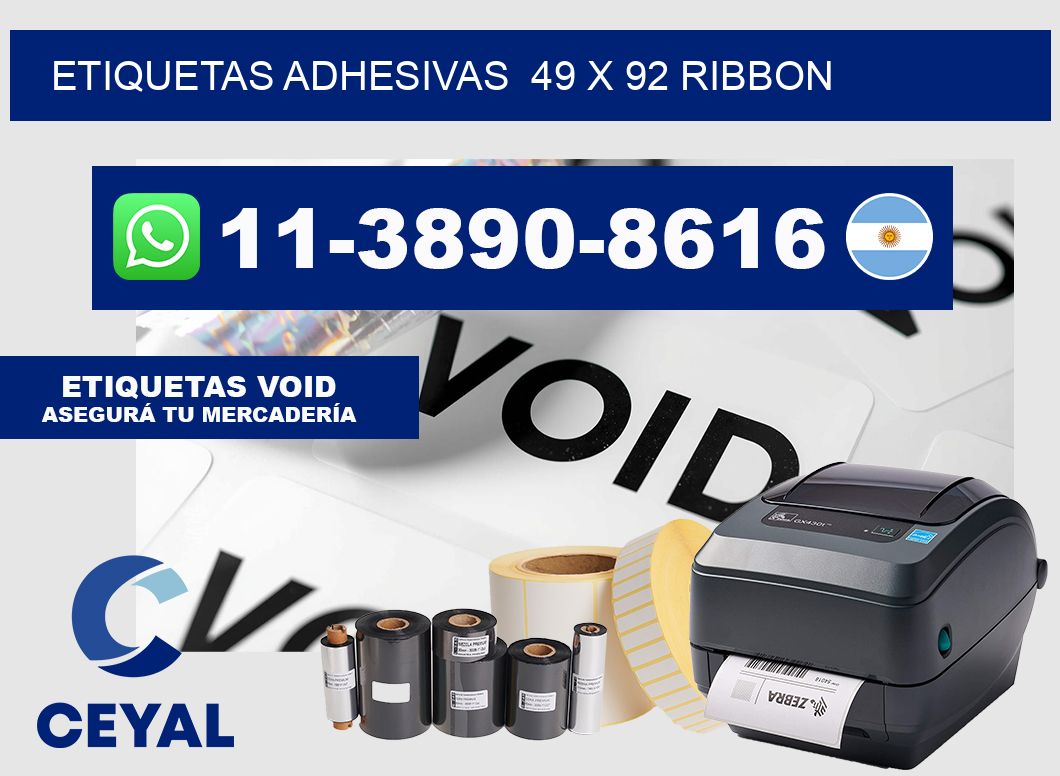 Etiquetas adhesivas 49 x 92 ribbon