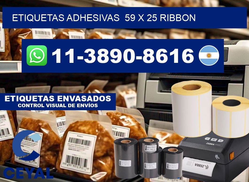 Etiquetas adhesivas 59 x 25 ribbon