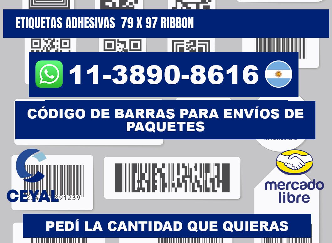 Etiquetas adhesivas  79 x 97 ribbon