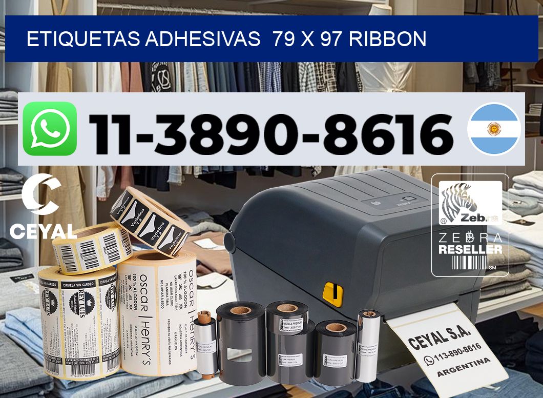 Etiquetas adhesivas  79 x 97 ribbon