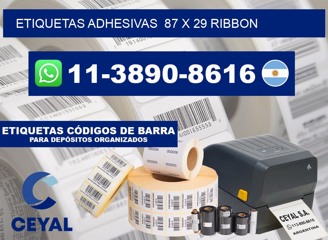 Etiquetas adhesivas  87 x 29 ribbon