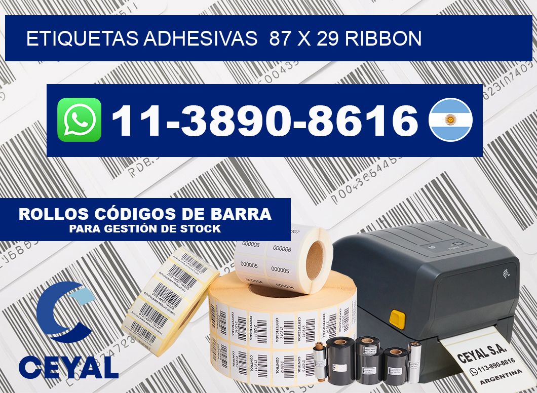 Etiquetas adhesivas  87 x 29 ribbon